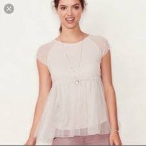 LC Lauren Conrad Sheer White Blouse